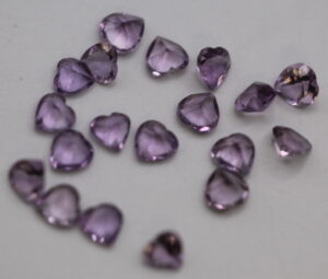 Small Faceted Amethyst Hearts