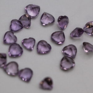 Small Faceted Amethyst Hearts
