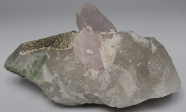 Quartz, Cleavelandite Green Tourmaline and Kunzite