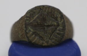 Byzantine Bronze Ring With Cross