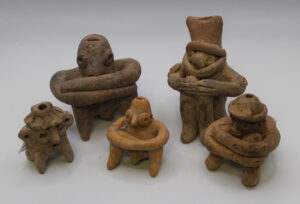 Pottery Seated Figural Whistles
