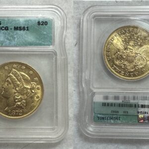 1872-S $20 Gold Double Eagle MS61