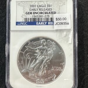 2007 $1 American Silver Eagle Early Release NGC