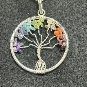 Tree of Life Pendant with chakra stones
