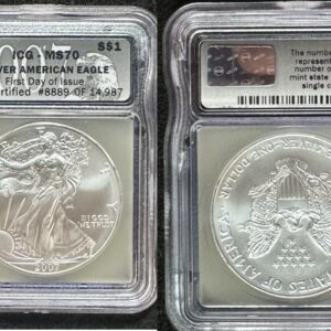 2007 Silver Eagle MS70 First Day of issue ICG